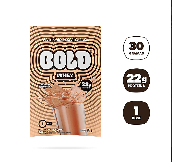 Bold Whey Protein Sachê 30g Milkshake de Baunilha – Suplemento Proteico Original