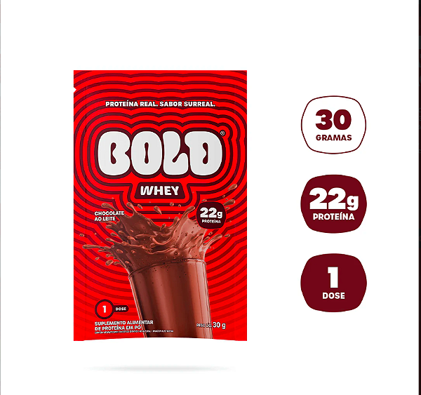 Bold Whey Protein Sachê 30g Chocolate ao Leite – Suplemento Proteico Original