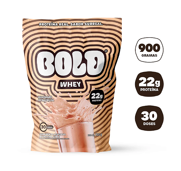 Bold Whey Protein 900g Milkshake de Baunilha – Suplemento Proteico Original