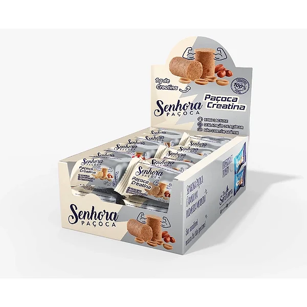 Paçoca com Creatina Sem Açúcar - Senhora Paçoca - Caixa 24un