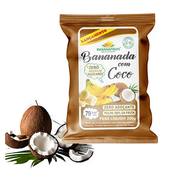 Bananada Natural com Coco - Zero Açúcar - Pacote