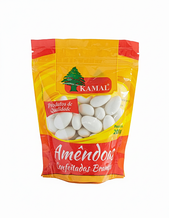 Amêndoa Confeitada Doce Branca 200g - Kamal