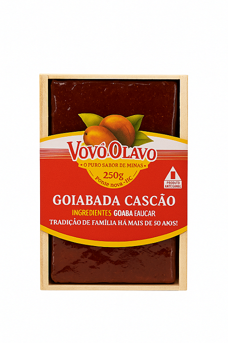 Goiabada Cascão Vovô Olavo 250g – Barra em Madeira | Sabor Tradicional de Minas