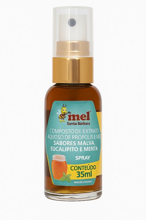 Spray de Mel e Própolis Malva, Eucalipto e Menta 35ml | Santa Bárbara | Alívio Refrescante e Natural