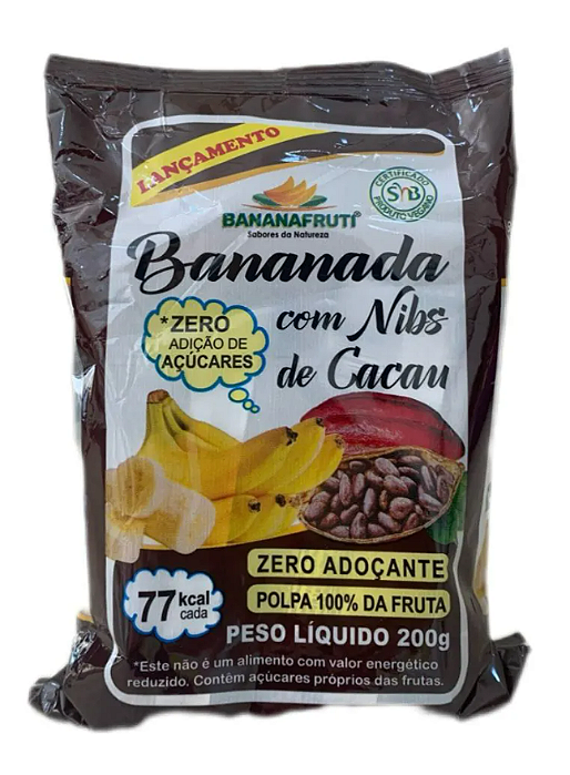 Bananada com Nibs de Cacau - Zero Açúcar - Pacote