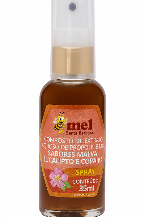 Spray de Mel e Própolis Malva, Eucalipto e Copaíba 35ml | Santa Bárbara | Alívio e Proteção Natural