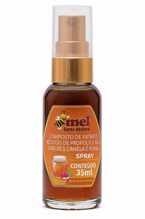 Spray de Mel e Própolis Cravo, Canela e Menta 35ml | Santa Bárbara | Refrescante e Natural para Garganta
