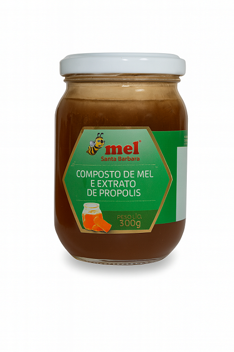Mel com Própolis Santa Bárbara 300g | Fortalecimento Natural da Imunidade | 100% Puro e Artesanal