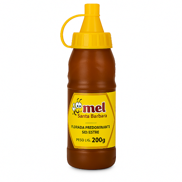 Mel Silvestre Puro 200g Santa Bárbara | Bisnaga Prática com Tampa Anti-Gotas | Florada Predominante Silvestre