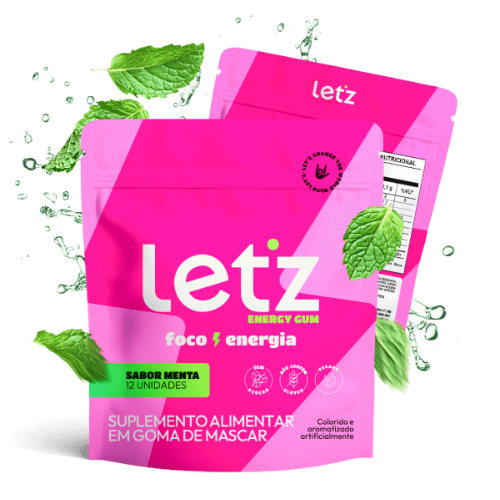 Letz Gum Chiclete Energético com Cafeína