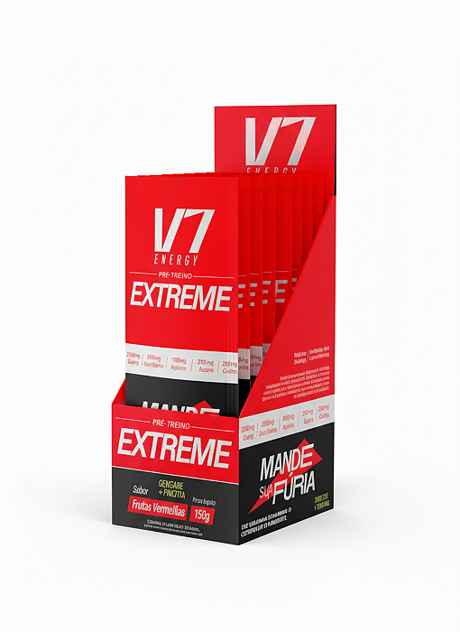 Caixa Pré Treino V7 Extreme Sache 10 DE 10G Cada - V7 ENERGY