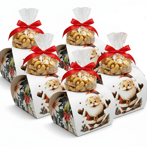 Lembrancinha de Natal Kit 5un | Presente Natal com Castanha de Caju