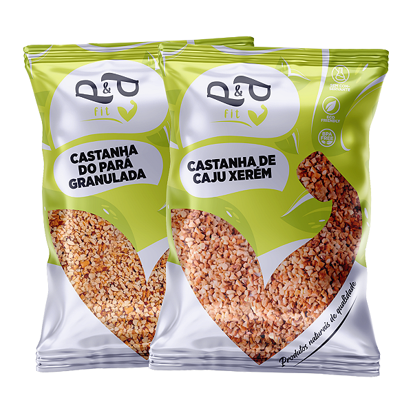 Kit Castanha do Pará Granulada + Castanha de Caju Xerém Torrado