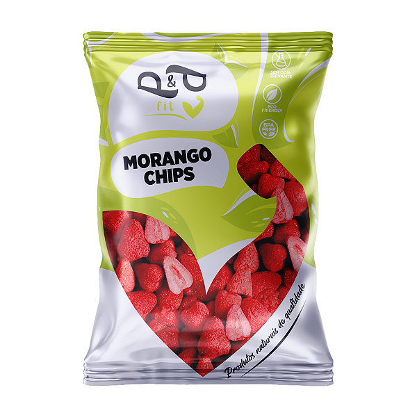 Morango Chips Liofilizado Crocante 50g - P&P