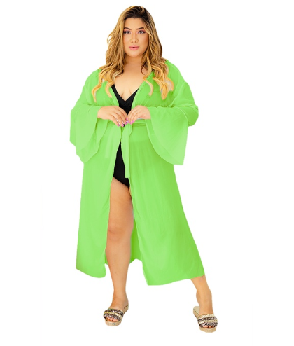 Saida de Praia manga sino Plus Size