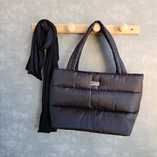 Puffer Winter Tote - Preta