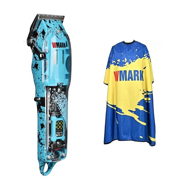 Kit Máquina de cortar  Wmark NG 308/408 com visor azul; Capa Wmark Azul