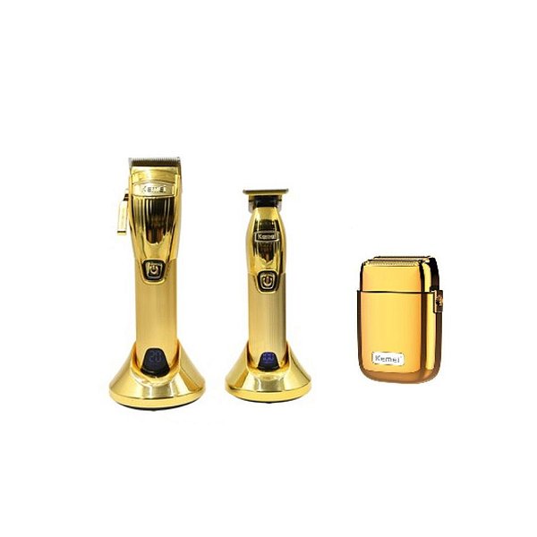 Kit Máquina de cortar cabelo profissional  - Kemei KM K32S; Máquina de Acabamento