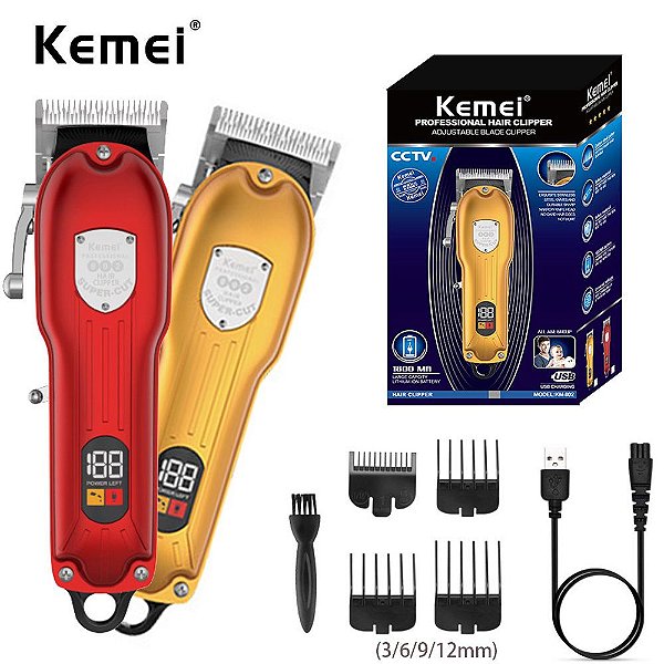 Maquina de Cortar Cabelo Profissional Kemei KM 802