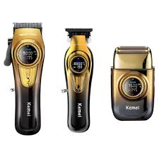 Combo Kemei km 8557 Maquina de Cortar + Acabamento + Shaver