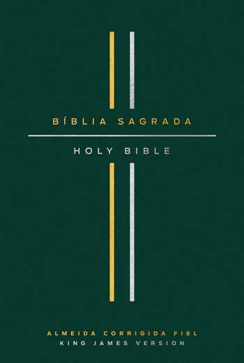 Bíblia Bilíngue, Português/Inglês, ACF/KJV, Couro Soft, Verde, Leitura Perfeita