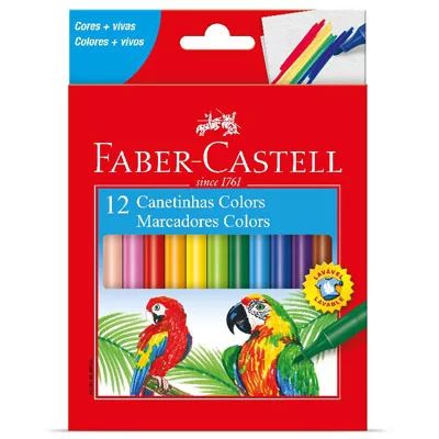 Canetinha Colors Marcadores Colors - 12 Cores - Faber-Castell