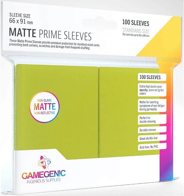 Shield Matte Prime Sleeves (Lima) Pack 100 - Gamegenic