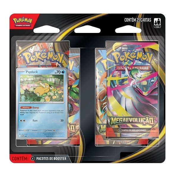 Pokémon TCG Blister Quádruplo Psyduck Megaevolução - Copag