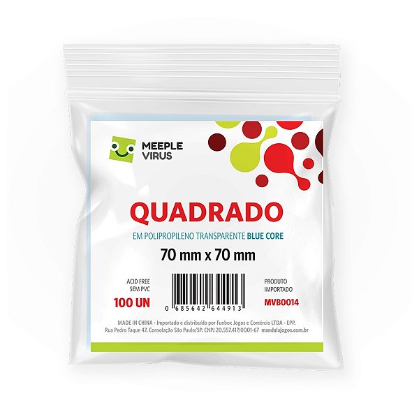 Sleeves Quadrado 70 x 70 mm (Blue Core) - Meeple Virus