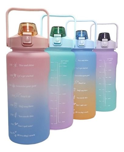 Garrafa Água Squeeze 2l Galão Academia C/ Adesivo 3d + 2d