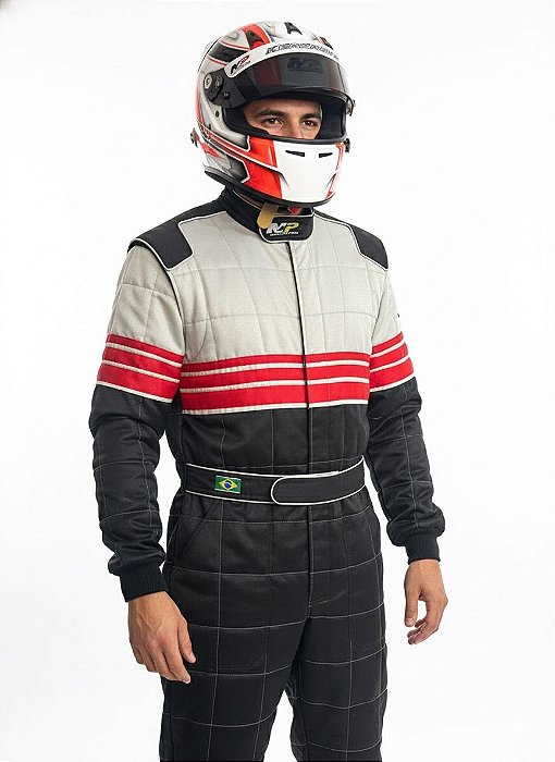 Macacão Acolchoado Modelo D - Cor 1: Preto Cor 2: CInza Prata Cor 3: Vermelho