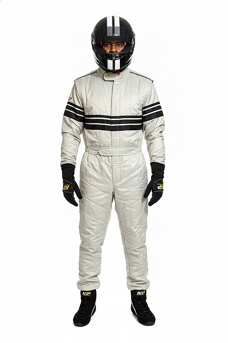 Macacão Acolchoado Modelo I - Cor 1: Cinza Prata Cor 2: Preto