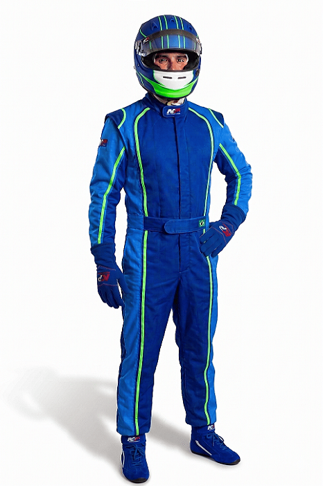 Macacão Acolchoado Modelo FOX - Cor 1: Azul Claro Cor 2: Azul Royal Cor 3: Verde Fluor