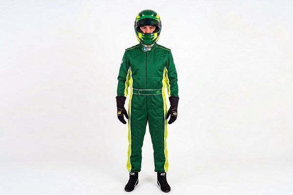 Macacão Acolchoado Modelo FOX 2 - Cor 1: Verde Bandeira Cor 2: Verde Limão