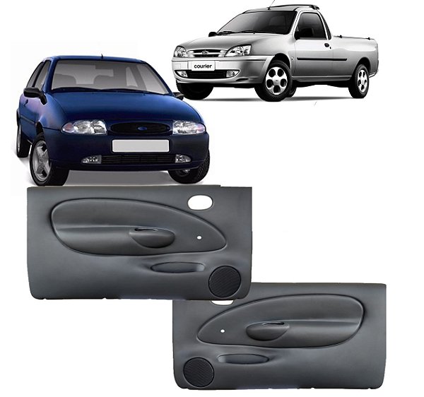 Par forro Courier/Fiesta 2 portas dianteira vidro manual Cinza 03/08
