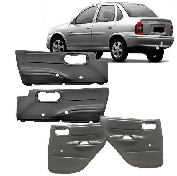 Kits forro porta Corsa Classic dianteiro e traseiro  vidro manual  cinza 95/14