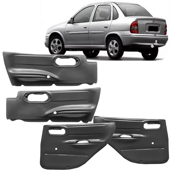 Kits forro porta Corsa Classic dianteiro e traseiro  vidro elétrico cinza 95/14