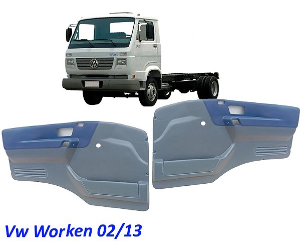 Par forro da porta caminhão Vw Worker cor cinza e azul ano 2002 á 2013