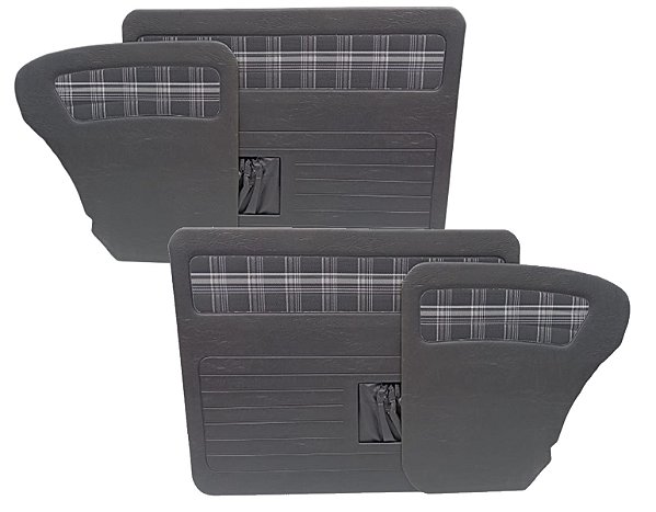 Forro da porta dianteira e lateral traseiro do Fusca courvin Preto/ Xadrez branco acima /77