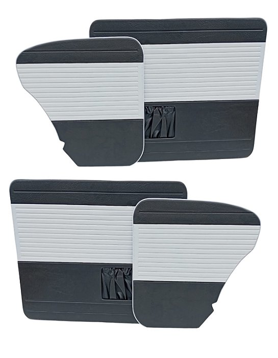 Forro da porta dianteira e lateral traseiro do Fusca Courvin Preto/ branco acima /77