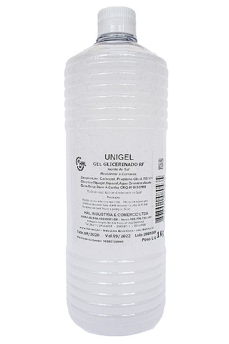 Gel Glicerinado Para Radiofrequência, Unigel, 1kg, Cx c/12pçs