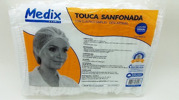 Touca Sanfonada, Descartável ( Medix ), Pct 1.000 Unidades