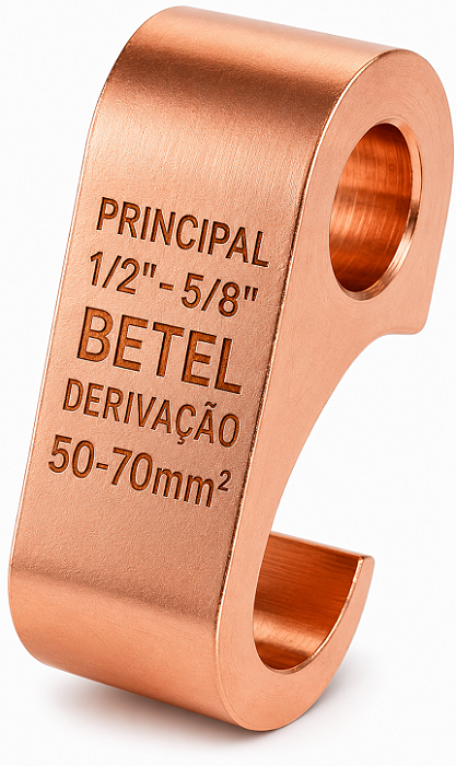 Conector para Aterramento Cabo/Haste 1/2" a 5/8" 50-70mm SACG