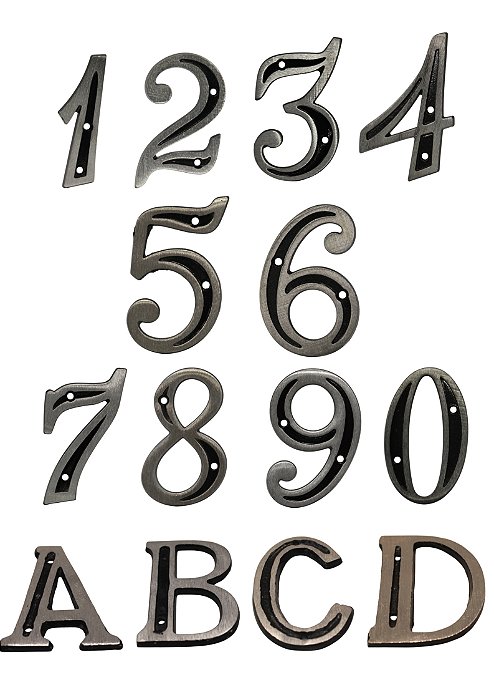 NÚMERO RESIDENCIAL DE ALUMÍNIO ESCOVADO 11,9x10cm