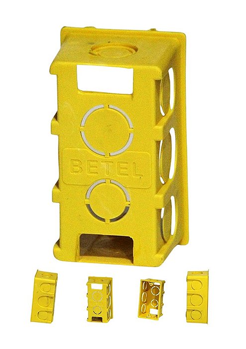 CAIXA DE LUZ 4 X 2 PLASTICO AMARELA BETEL - KIT COM 15 UNIDADES
