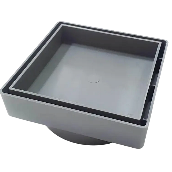 Ralo Oculto Invisível 10x10 Cinza Claro - Anti Odor