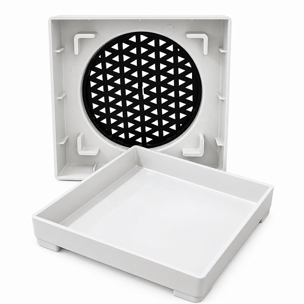 Kit com 2 Ralos Ocultos Invisíveis 10x10cm Brancos