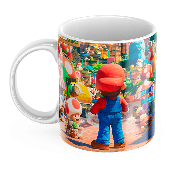 Caneca/Copo Super Mario Bros Resina 3D Jogo Mario