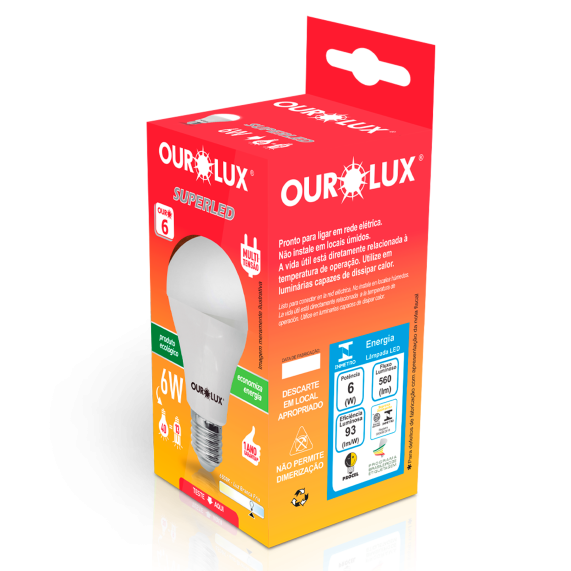 KIT 10 Lâmpadas 6W 6500K Branco Frio 110/220v Nota Fiscal