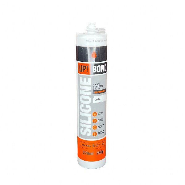 Adesivo Silicone Acetico Cinza 260G Up Bond + NF Original